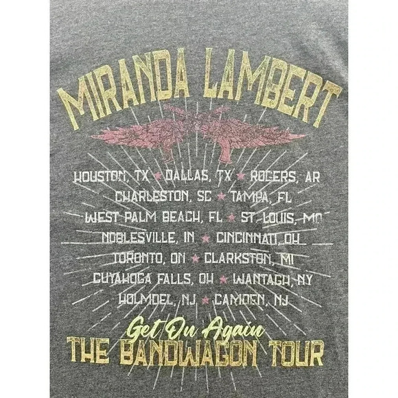 Miranda Lambert The Bandwagon Tour Get On Again T-shirt Size XL - Picture 6 of 7